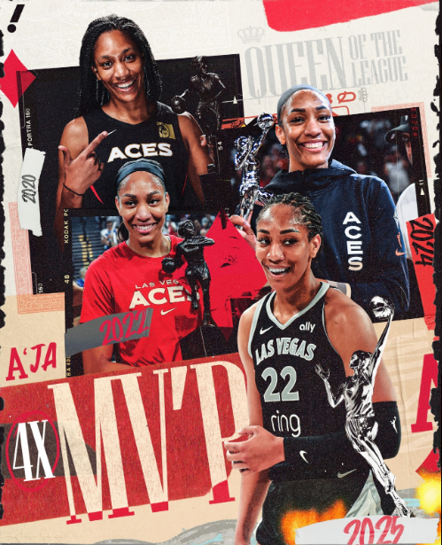 WNBA历史第一人！阿贾-威尔逊四度荣膺常规赛MVP 统治力媲美詹姆斯