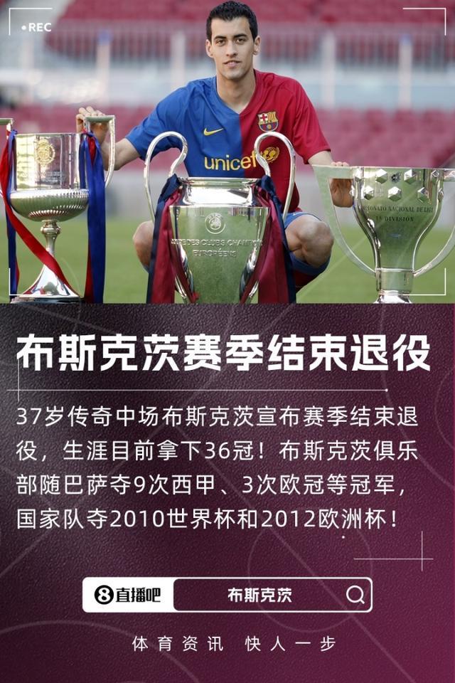 巴萨致敬布斯克茨：传奇中场赛季末退役，永远的红蓝魂！