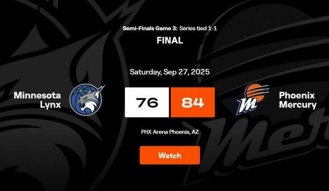 WNBA半决赛惊现罚球悬殊！水星22次罚球碾压山猫全队
