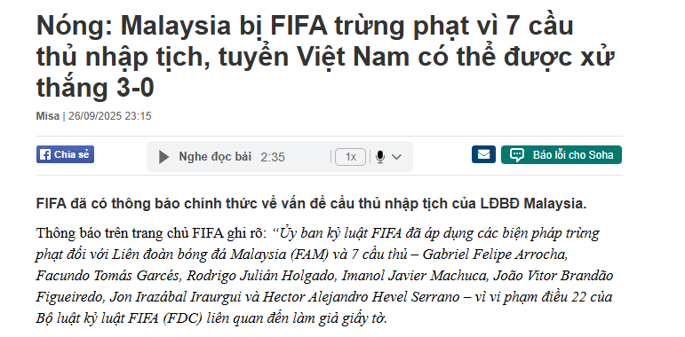 国足迎重大利好！马来西亚足协遭FIFA重罚，7人禁赛+320万罚款