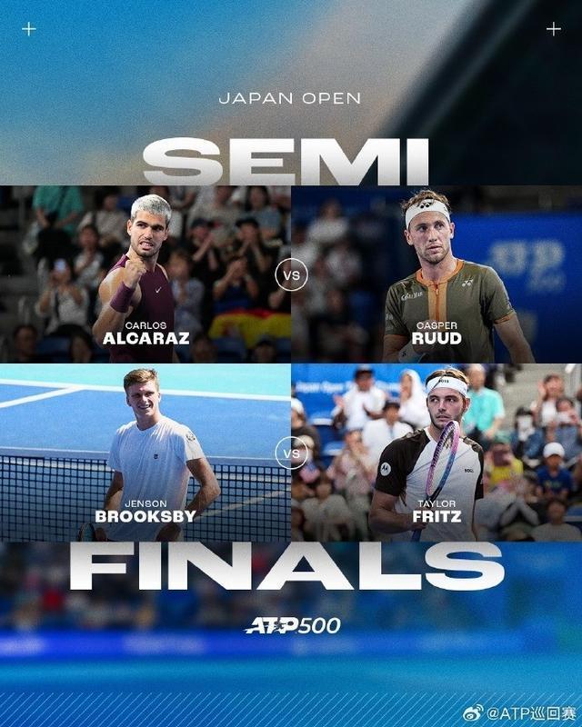 ATP500东京站1/4决赛战报：阿尔卡拉斯横扫中岛，半决赛迎战鲁德