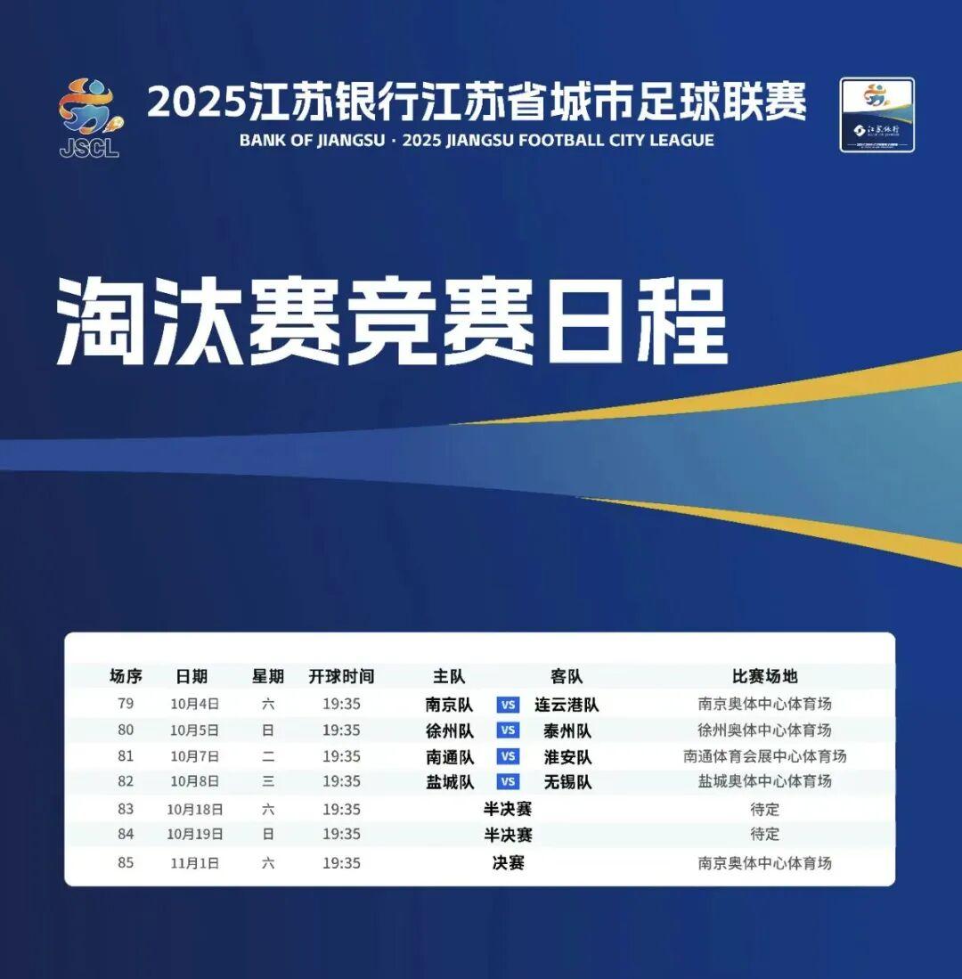 苏超淘汰赛对阵表