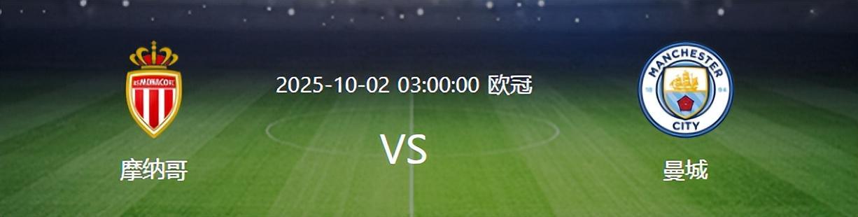 欧冠曼城VS摩纳哥前瞻：瓜帅轮换五大将，福登多库领衔哈兰德冲锋