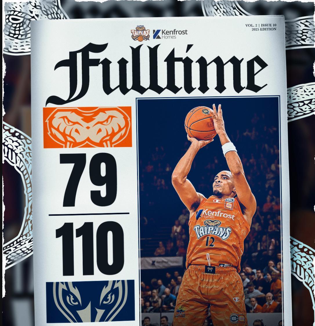 NBL太攀蛇队两连败：两场均净负超30分，失分均破110