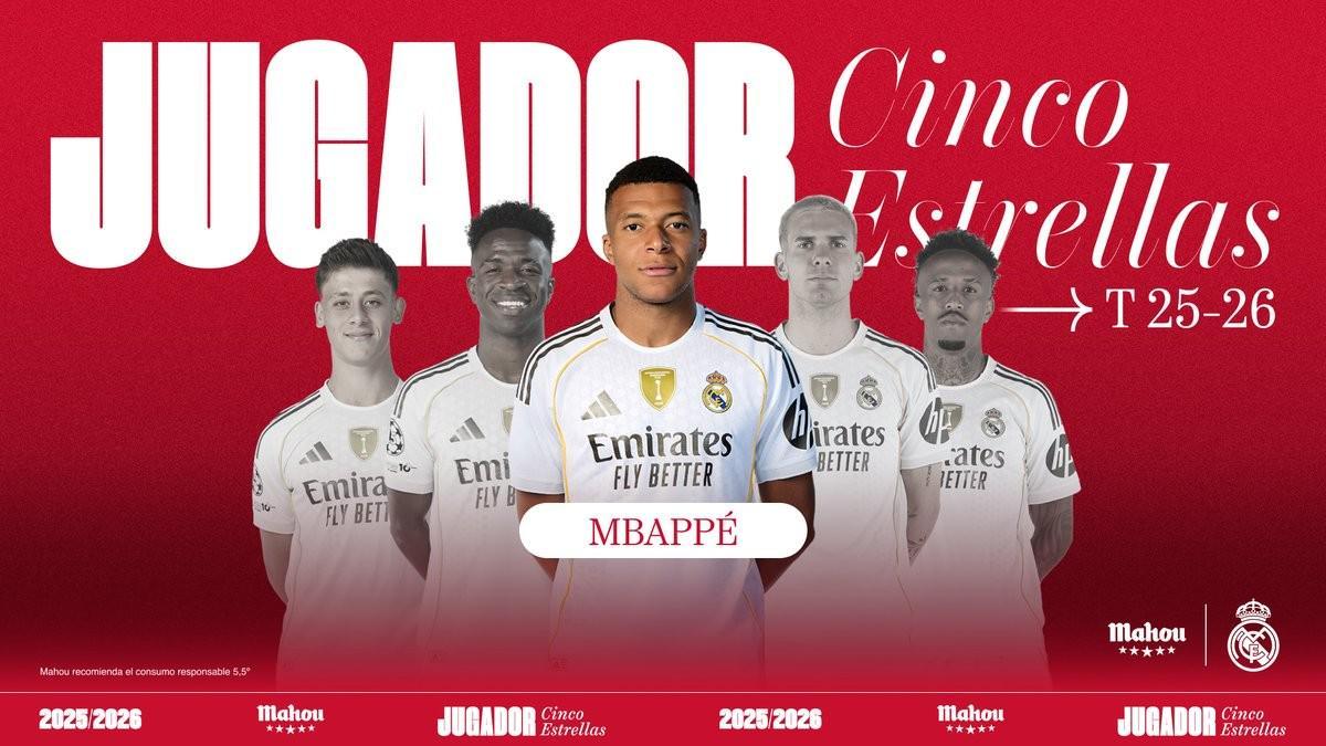 姆巴佩6场10球1助荣膺皇马9月最佳，球迷票选力压群雄