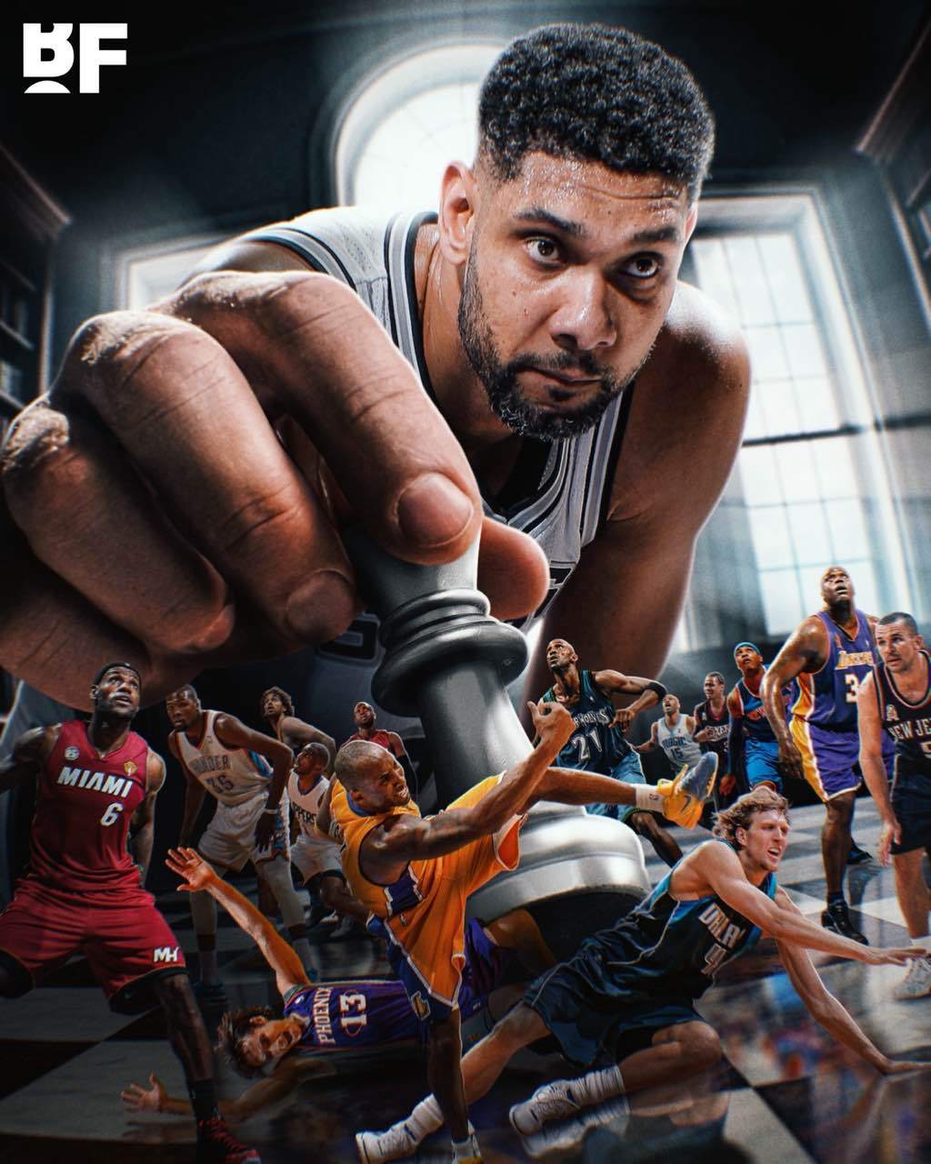 邓肯对阵超级球星战绩全解析：仅奥尼尔成其克星