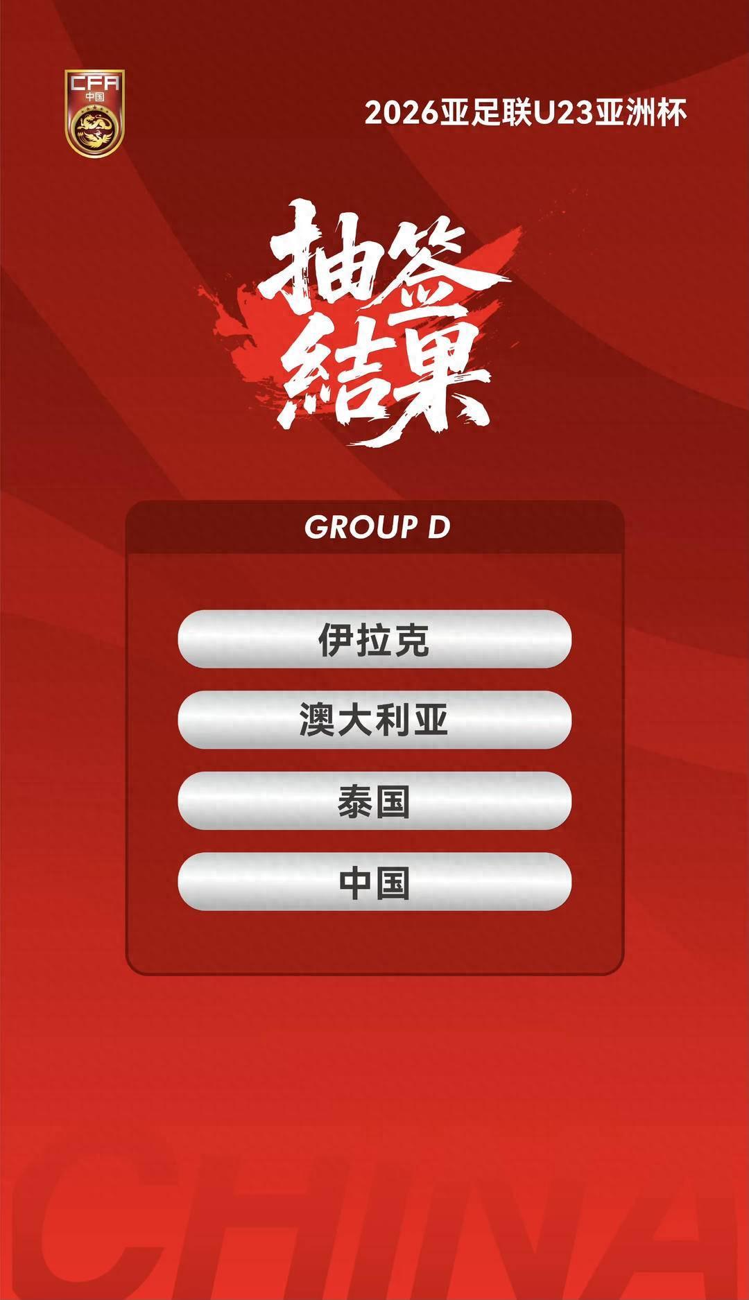 2026沙特U23亚洲杯赛程公布：中国队首战伊拉克，出线形势分析