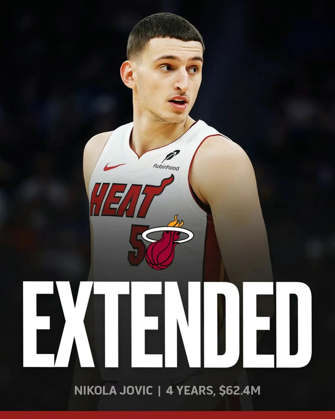 4年6240万！热火提前续约塞尔维亚前锋尼古拉·约维奇，未来可期