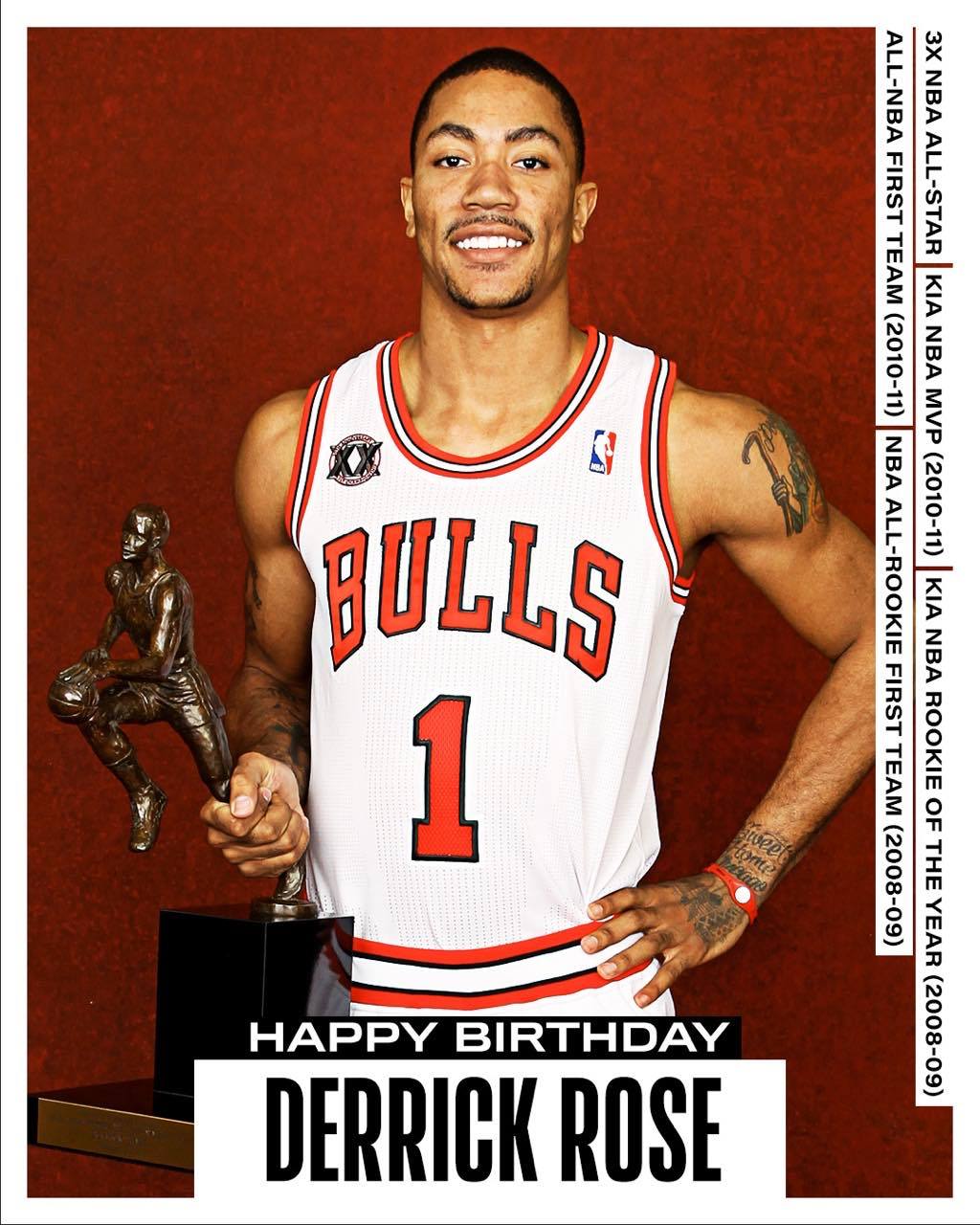 风城玫瑰绽放37载！NBA官方庆德里克·罗斯生日