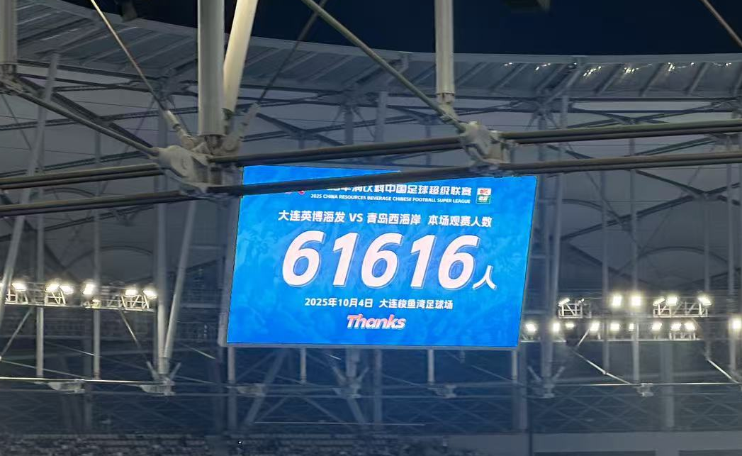 61616人！大连梭鱼湾上座人数创新高，跻身中超历史前三