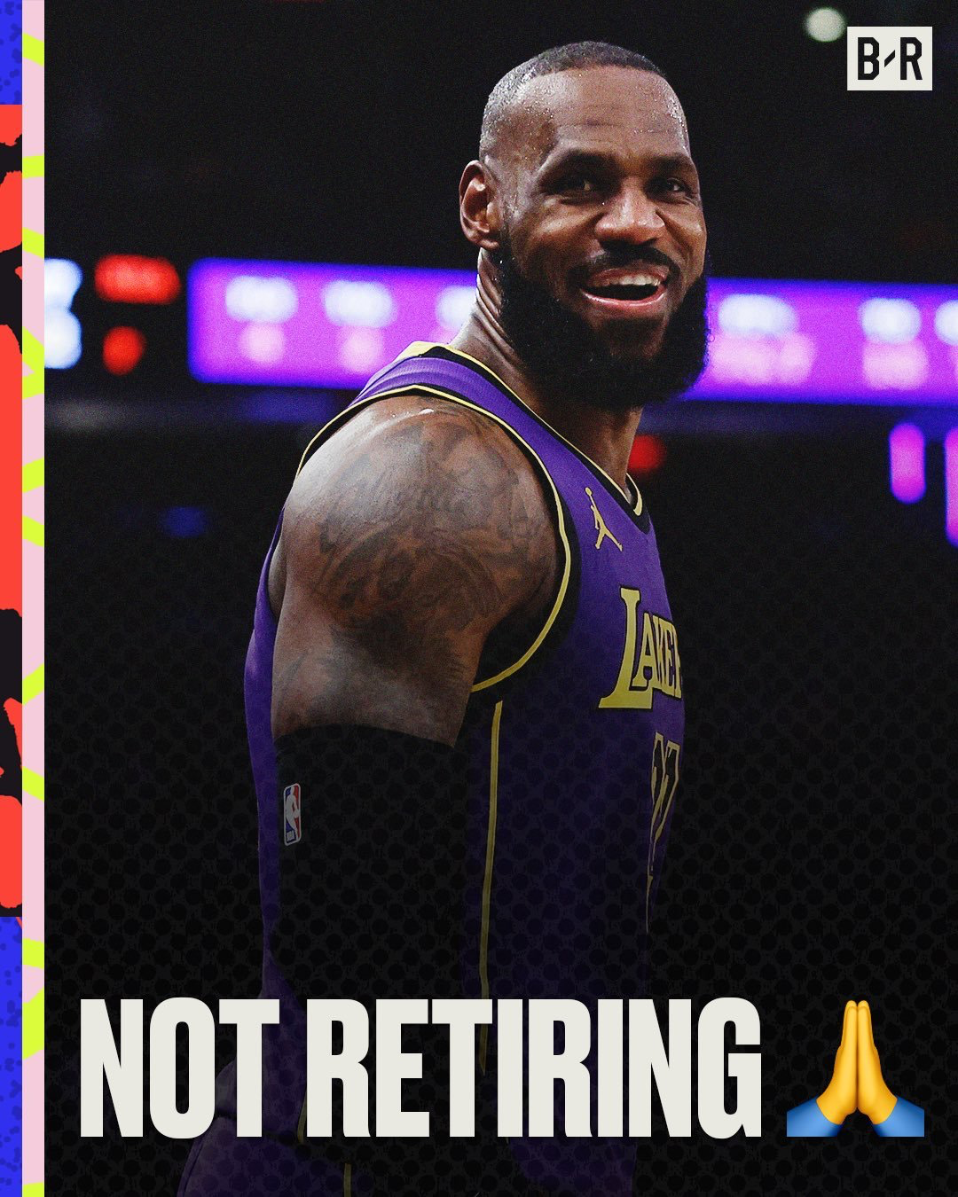 詹姆斯决定二非退役！全球球迷沸腾，他将继续征战NBA