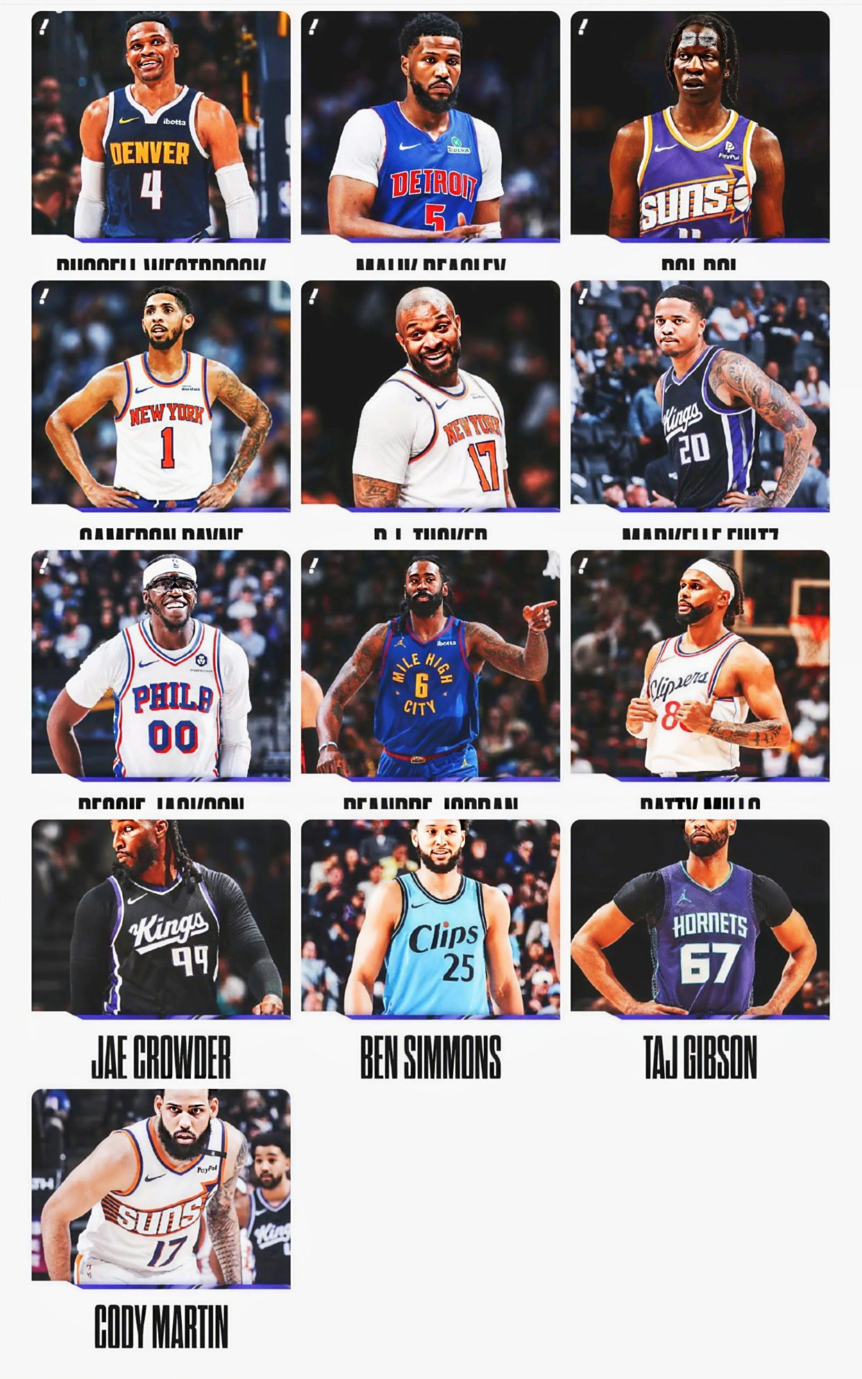 13名NBA球员待业！新疆辟谣威少加盟，西蒙斯与广东传绯闻，辽篮无动于衷