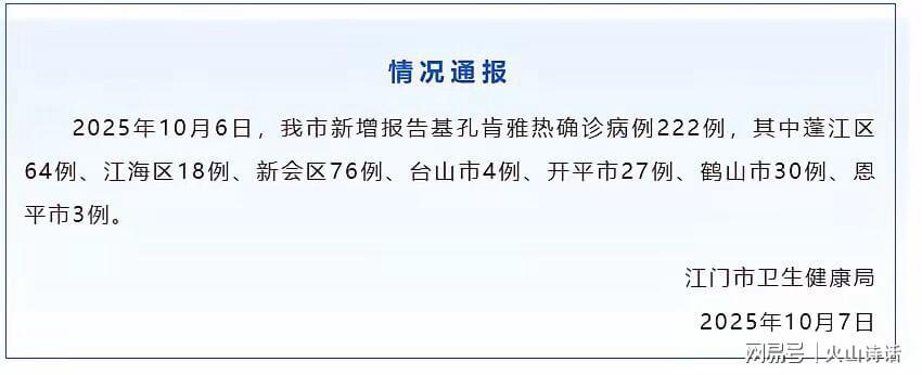 江门市基孔肯雅热疫情数据