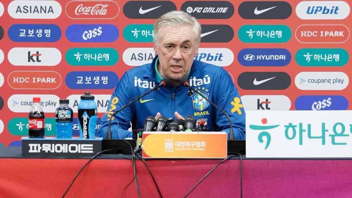 安切洛蒂：与日韩对决助巴西探知亚洲足球风格