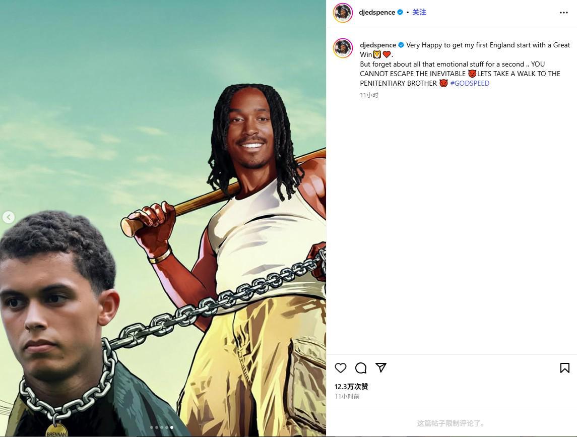 斯彭斯对位击败俱乐部队友布伦南，晒梗图调侃引热议