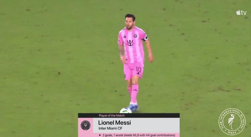 梅西2射1传当选迈阿密国际vs亚特兰大联全场最佳
