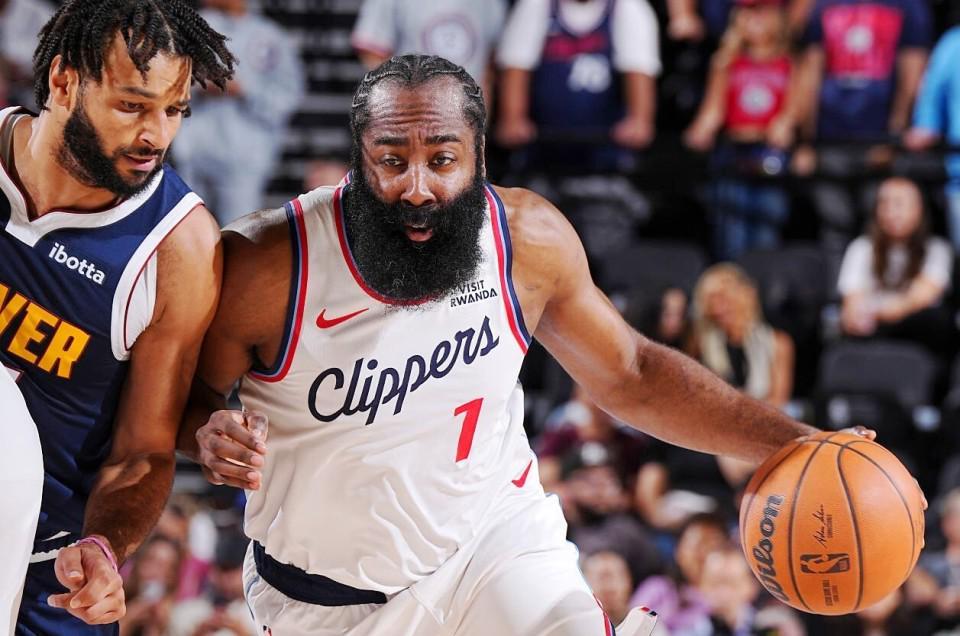 NBA季前赛快船vs掘金：小卡17分哈登11助攻，掘金险胜