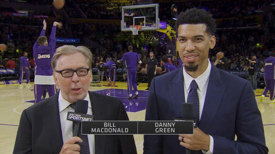 丹尼·格林首度亮相！担任湖人对阵勇士季前赛解说嘉宾