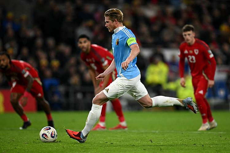 比利时4-2力克威尔士 德布劳内双响闪耀全场