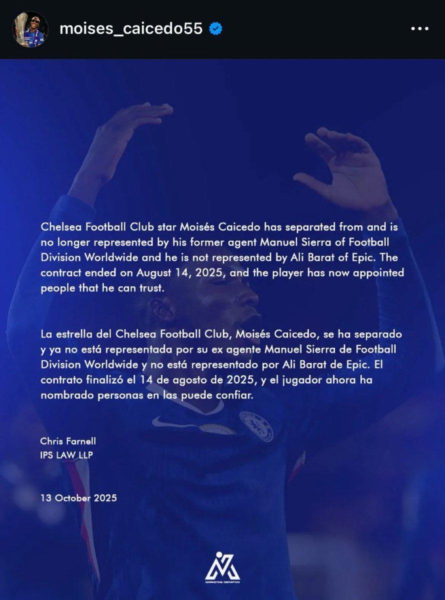 凯塞多解约经纪人巴拉特，未来转由家人代理事务