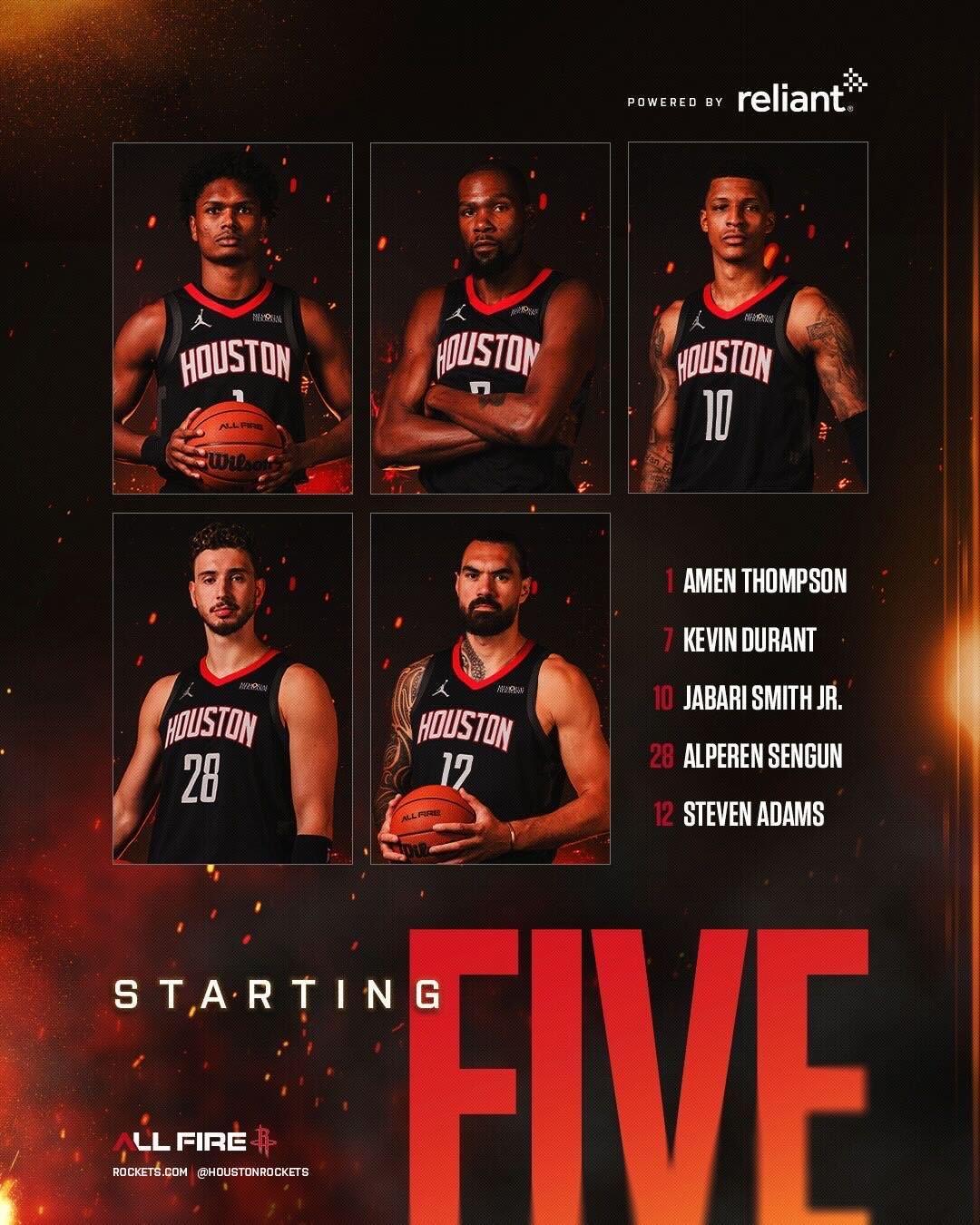 火箭季前赛首发五人身高全超2米，打造真·死亡五大阵容