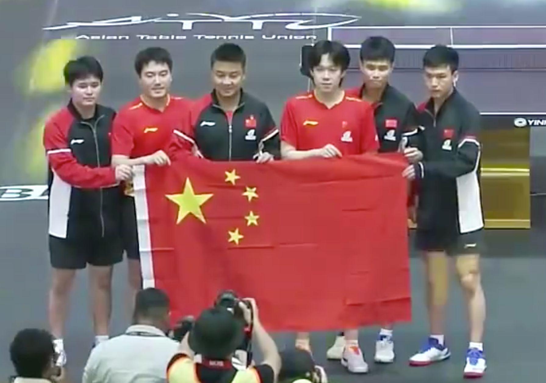 国乒男团3-0横扫中国香港 亚锦赛豪取三连冠+包揽双冠