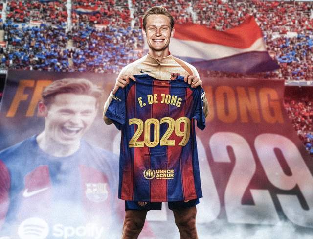 重磅！巴萨官宣德容续约至2029年，年薪900万违约金5亿