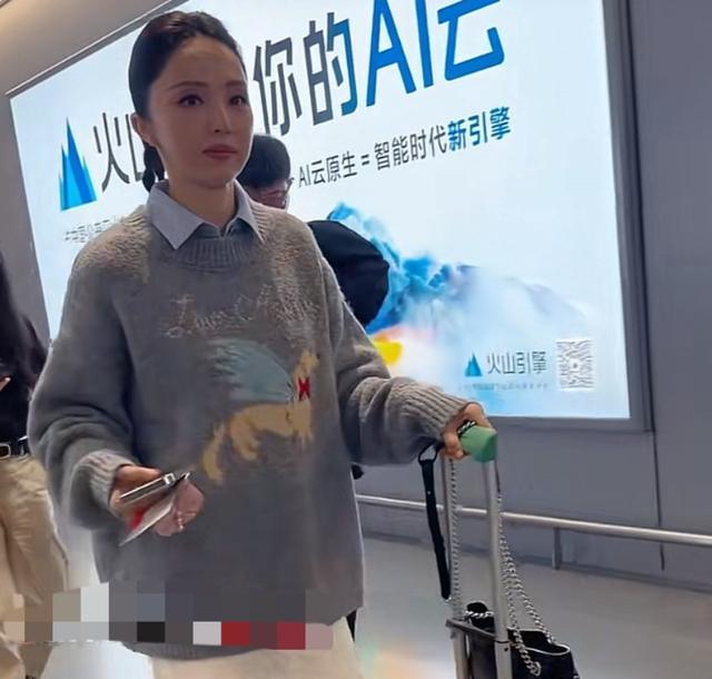 董璇北京机场现身引热议，网友猜测其已怀孕