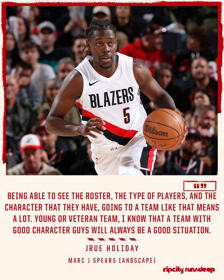 霍勒迪加盟开拓者表兴奋，期待进攻端承担更重要角色