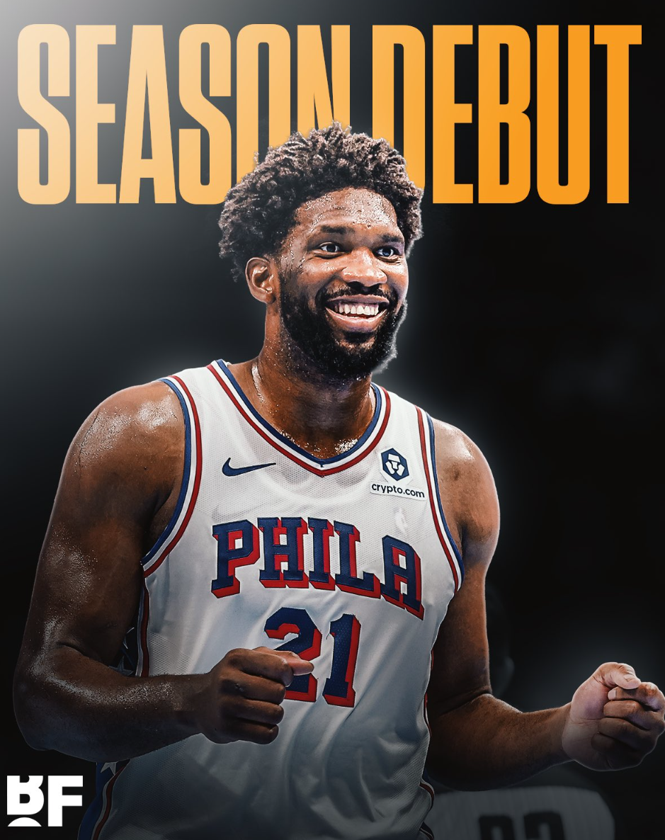 NBA大帝恩比德复出首秀：膝盖护具摘除，减重20磅引热议