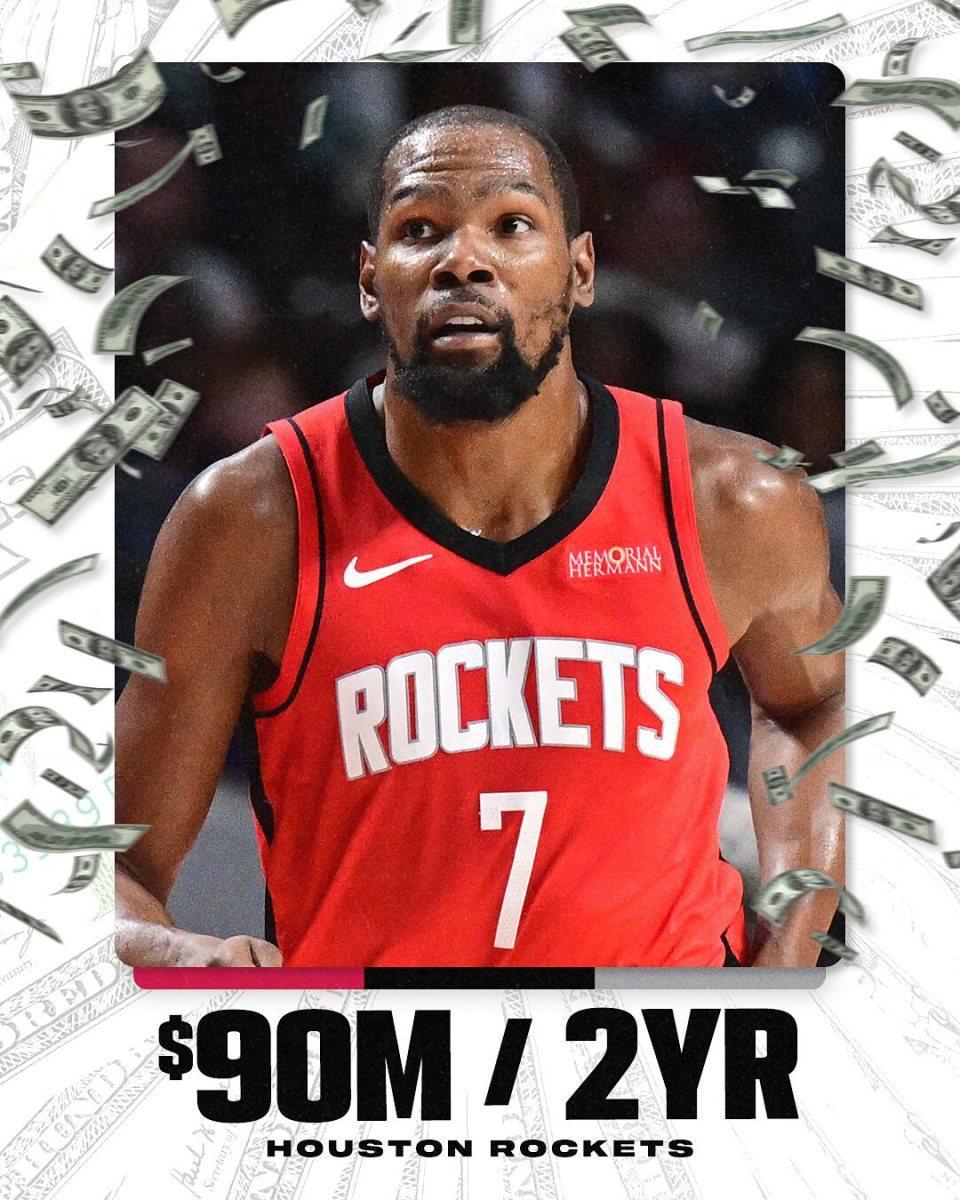 杜兰特降薪3000万续约火箭 两年9000万创NBA薪金新纪录