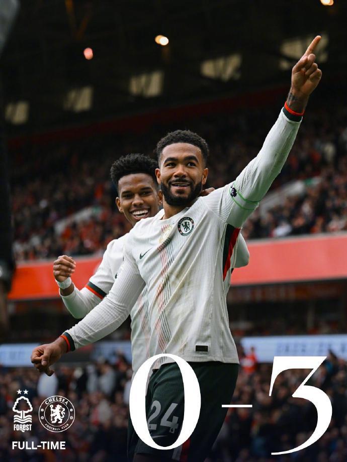 切尔西3-0完胜诺丁汉森林：帕尔默伤缺双核闪耀，队长詹姆斯定乾坤