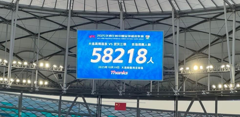 中超第27轮观众人数揭晓：英博主场58218人领跑，蓉城紧随其后