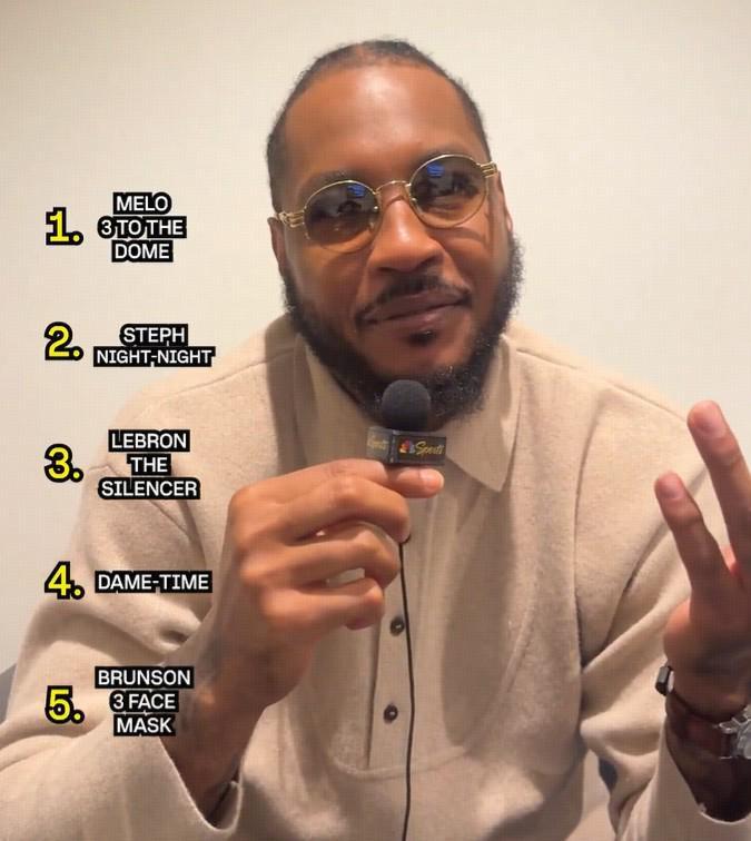 安东尼评选NBA五大经典庆祝动作：三分爆头居首，库里詹姆斯紧随