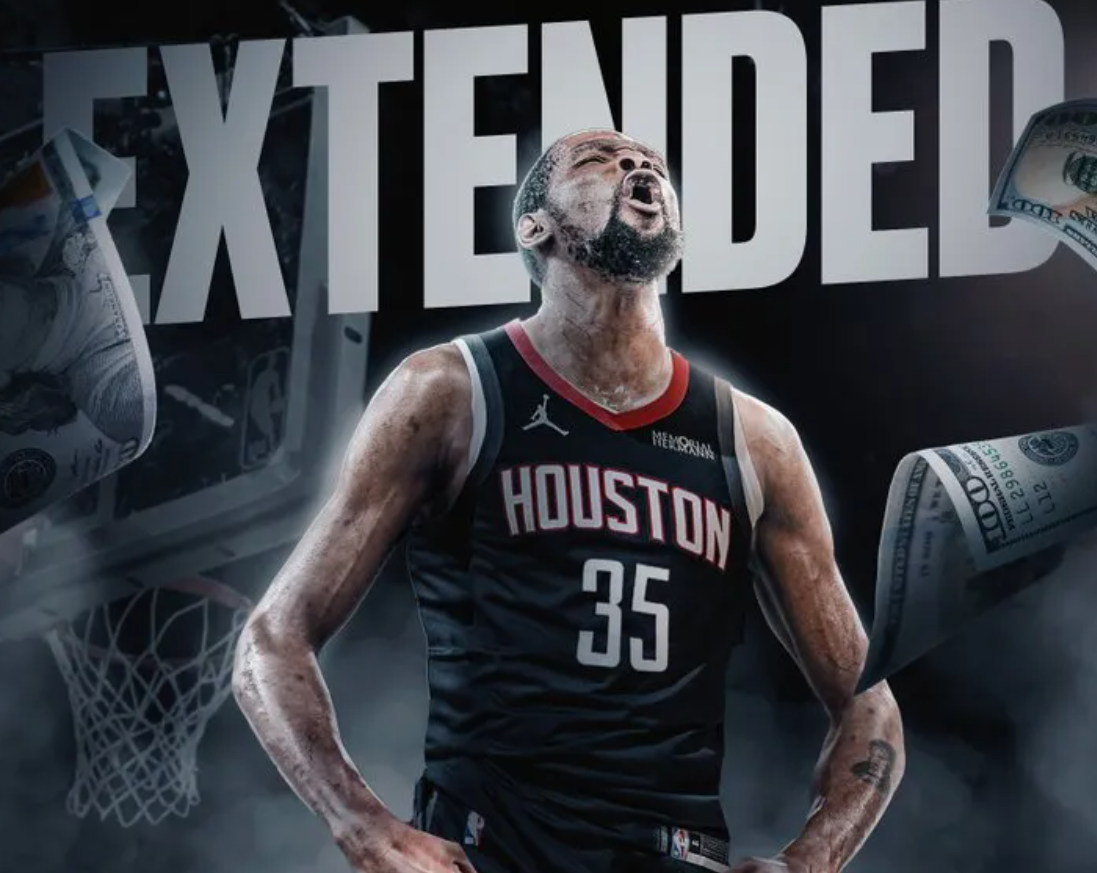 杜兰特降薪3000万续约火箭，生涯总薪金超越詹姆斯