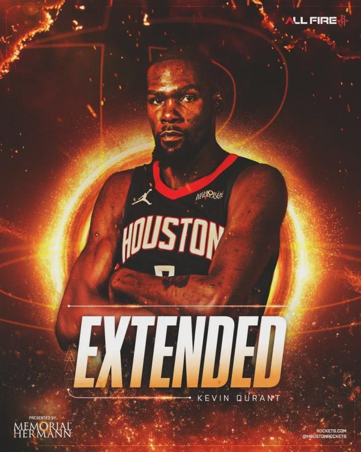 杜兰特降薪续约火箭！9000万新约登顶NBA历史总薪资榜首