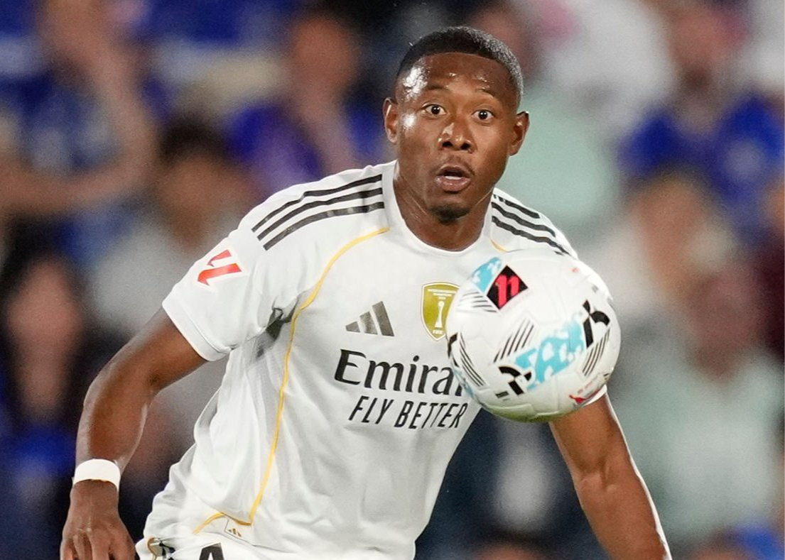 皇马战赫塔菲：阿拉巴右腿肌肉拉伤 中场被换下