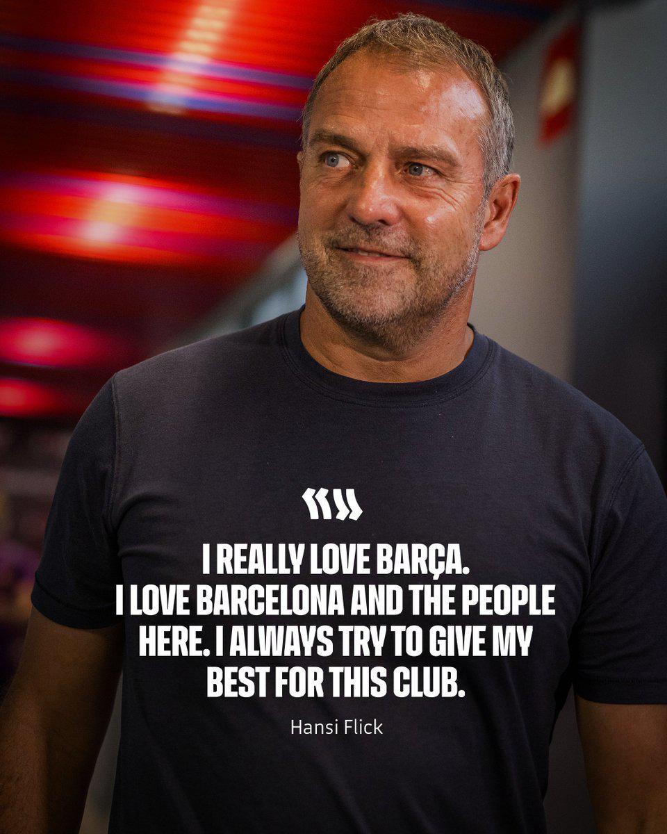 巴萨与弗里克深情互动：教练与俱乐部互诉衷肠