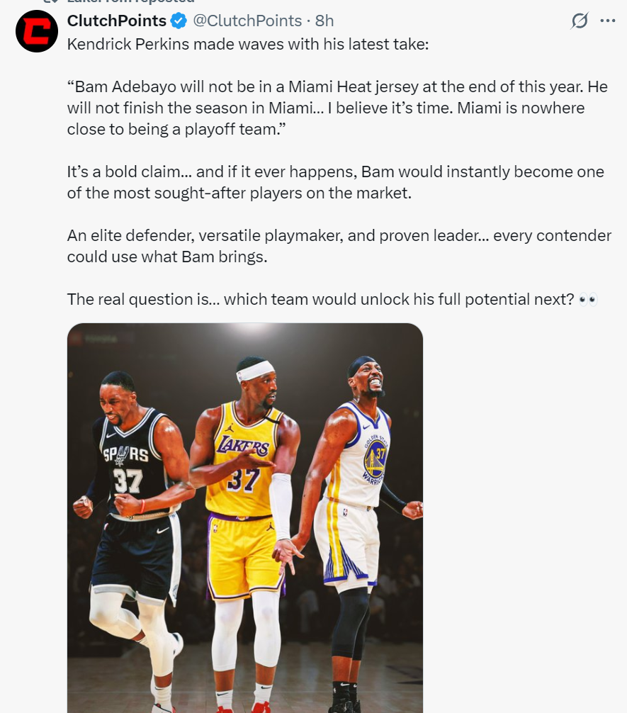 帕金斯预言热巴离队！湖人4换1方案引热议，能否抢下？