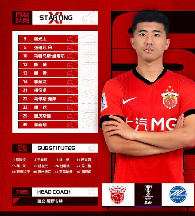 亚冠精英联赛：海港vs町田泽维亚首发阵容解析，莱昂纳多替补待命