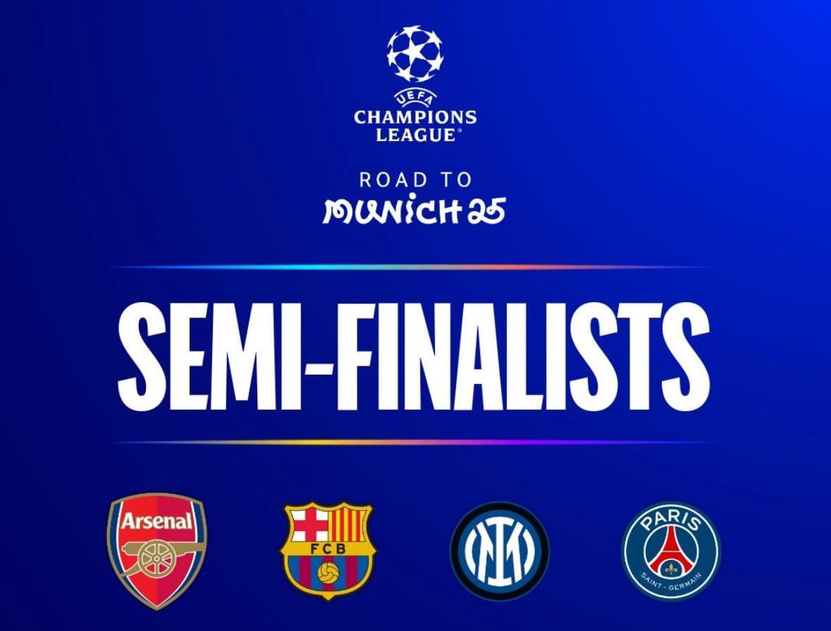 欧冠四强本轮全胜！前3轮总战绩11胜1负引关注