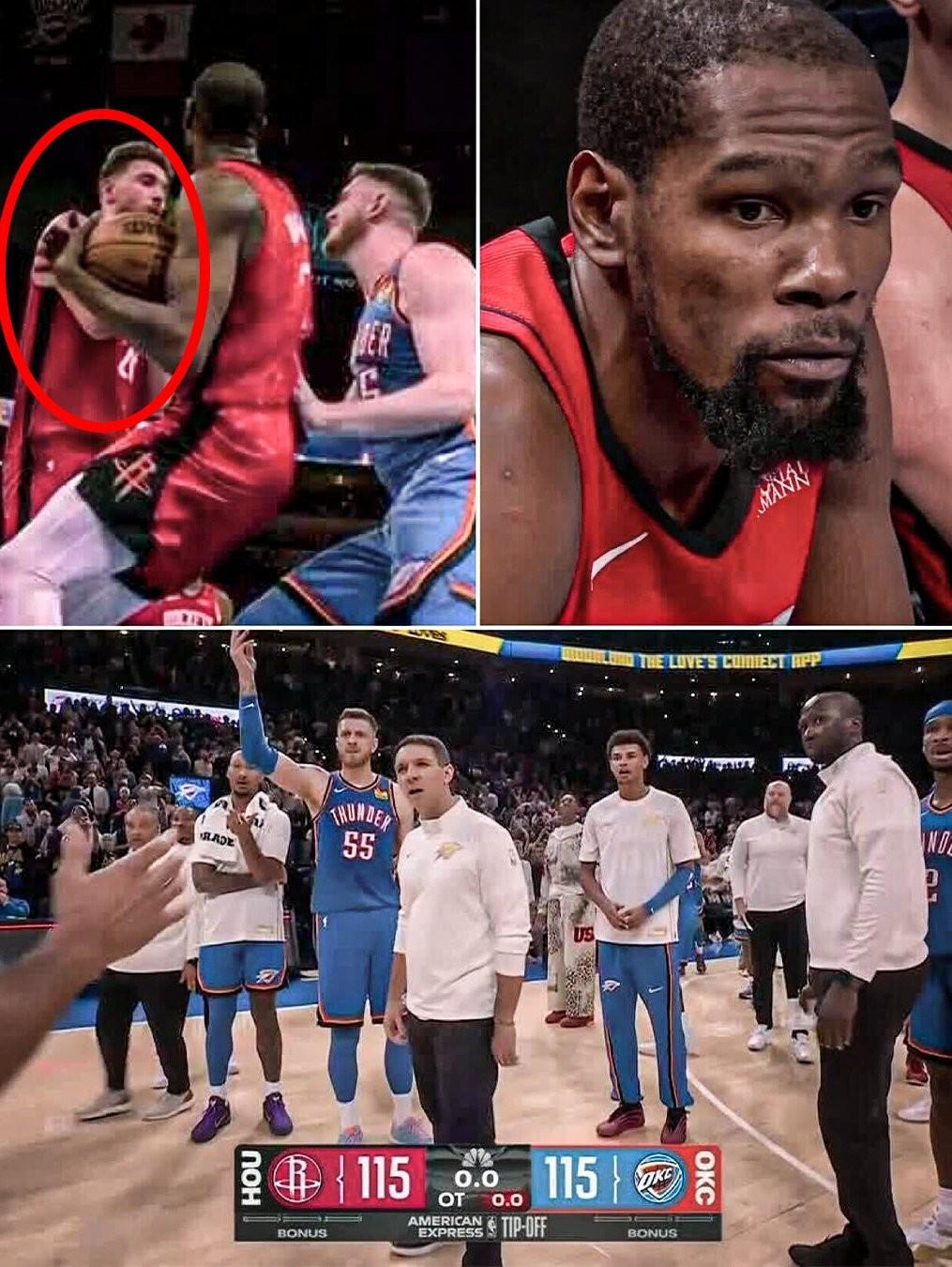 雷霆vs火箭揭幕战争议：主裁回应未吹罚杜兰特虚空暂停原因