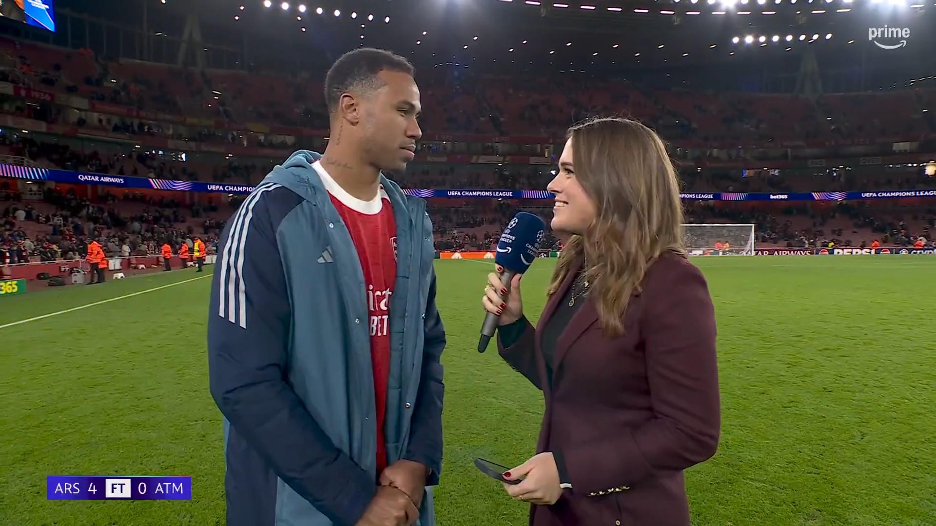 加布里埃尔谈阿森纳大胜马竞：定位球训练见成效，胜利关键且需保持