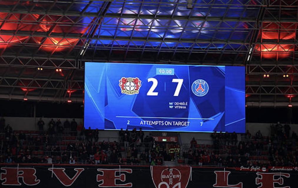 尤尔曼德首秀告负！勒沃库森8场不败纪录被巴黎终结