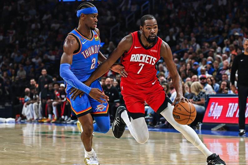 杜兰特罚球失准申京39+11+7，雷霆双星63分加时险胜火箭