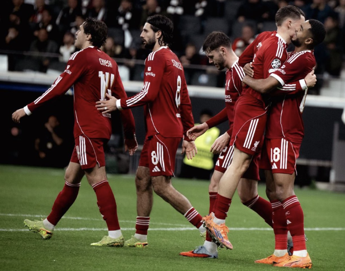 利物浦5-1狂胜法兰克福，终结4连败颓势