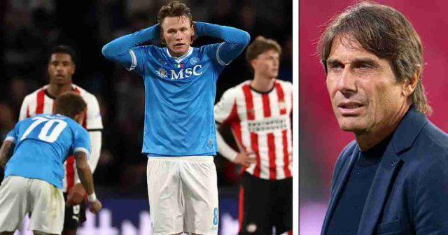 那不勒斯2-6惨败埃因霍温，孔蒂发狠话：要么拼要么躺