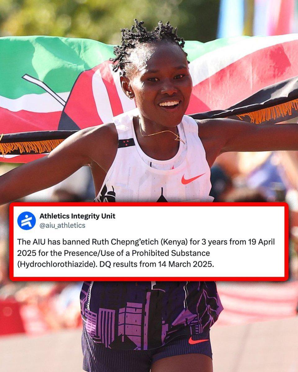 马拉松世界纪录保持者切普恩格蒂奇因违禁药物遭禁赛3年