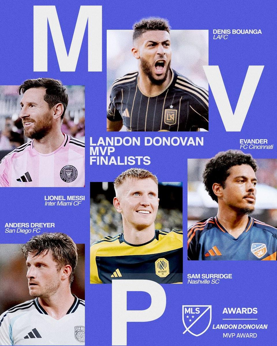 2025美职联MVP候选名单揭晓：梅西领衔，五大球星角逐荣誉