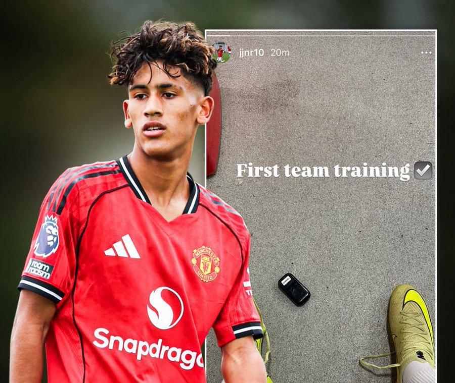 曼联15岁新星加布里埃尔首登一队训练，未来英超首秀可期